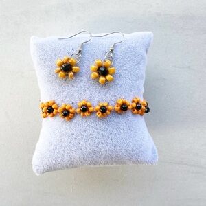 Sunflower bracelet & Earring set